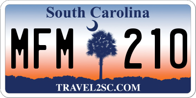 SC license plate MFM210
