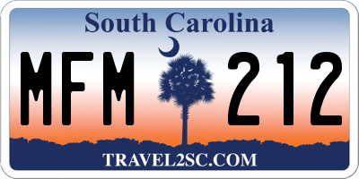 SC license plate MFM212