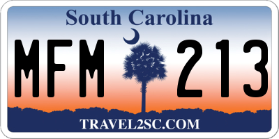 SC license plate MFM213
