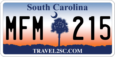 SC license plate MFM215