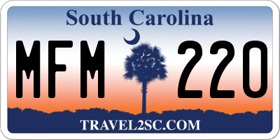 SC license plate MFM220