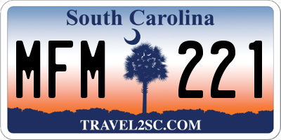 SC license plate MFM221