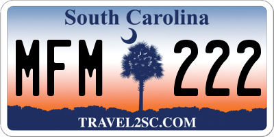 SC license plate MFM222