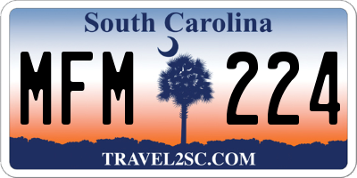 SC license plate MFM224