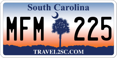 SC license plate MFM225