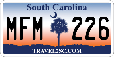 SC license plate MFM226