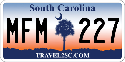 SC license plate MFM227