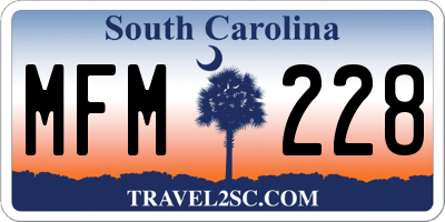 SC license plate MFM228
