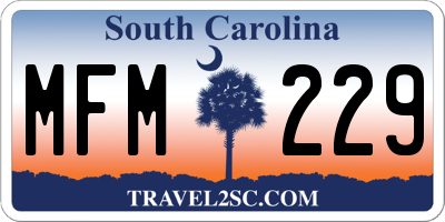 SC license plate MFM229