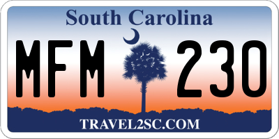 SC license plate MFM230