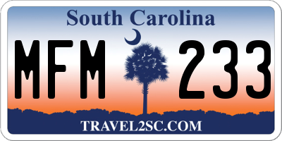 SC license plate MFM233