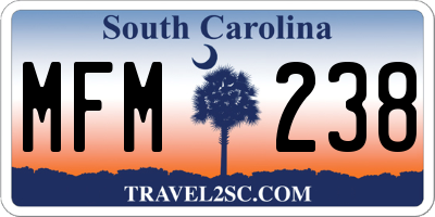 SC license plate MFM238