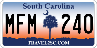 SC license plate MFM240