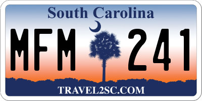 SC license plate MFM241