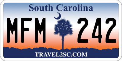 SC license plate MFM242