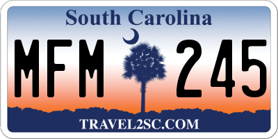 SC license plate MFM245