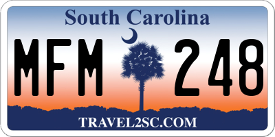 SC license plate MFM248