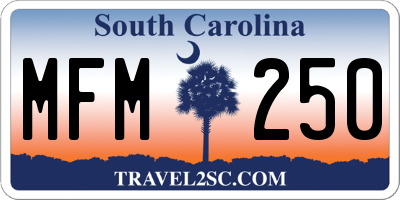 SC license plate MFM250