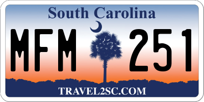 SC license plate MFM251