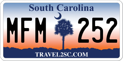 SC license plate MFM252
