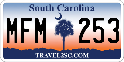SC license plate MFM253