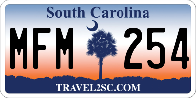 SC license plate MFM254
