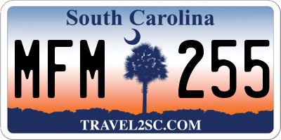 SC license plate MFM255
