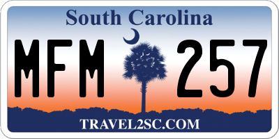 SC license plate MFM257
