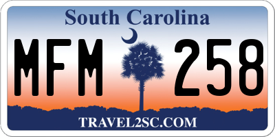 SC license plate MFM258