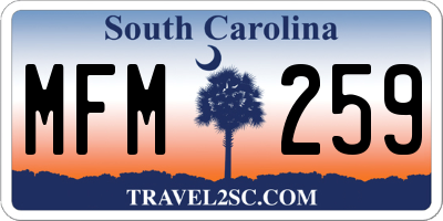 SC license plate MFM259