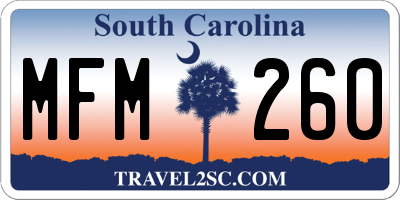 SC license plate MFM260