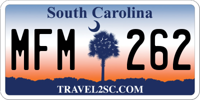 SC license plate MFM262