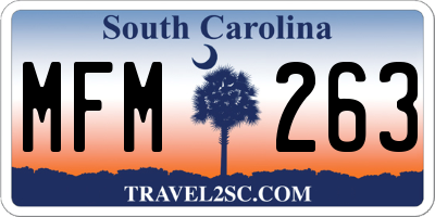 SC license plate MFM263