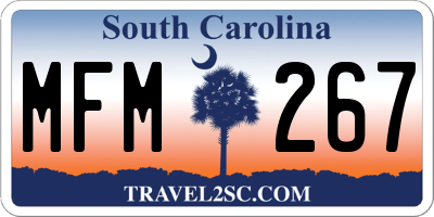 SC license plate MFM267
