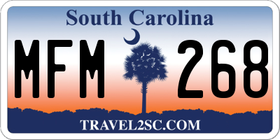 SC license plate MFM268