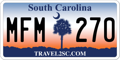 SC license plate MFM270