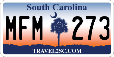 SC license plate MFM273