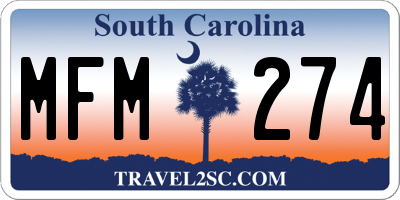 SC license plate MFM274