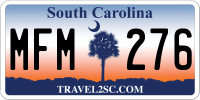 SC license plate MFM276