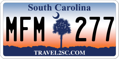SC license plate MFM277