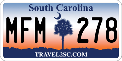 SC license plate MFM278