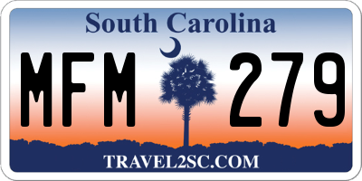 SC license plate MFM279
