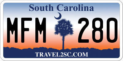 SC license plate MFM280