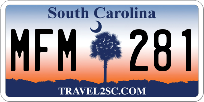SC license plate MFM281