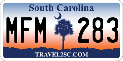 SC license plate MFM283