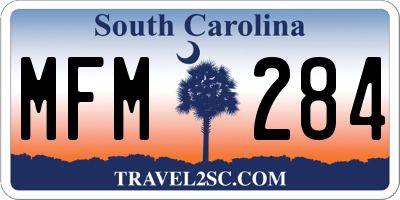 SC license plate MFM284