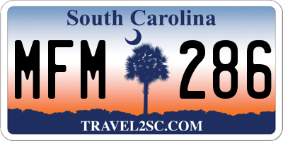 SC license plate MFM286