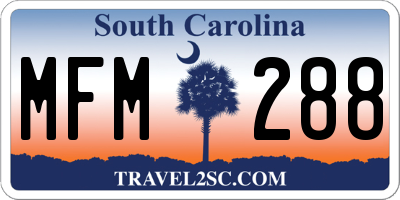 SC license plate MFM288