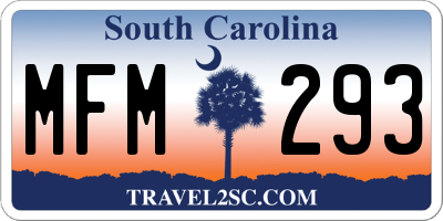 SC license plate MFM293