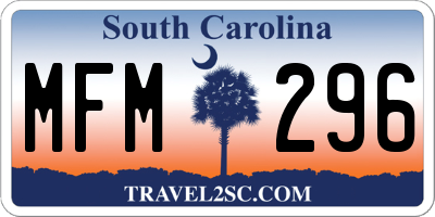 SC license plate MFM296
